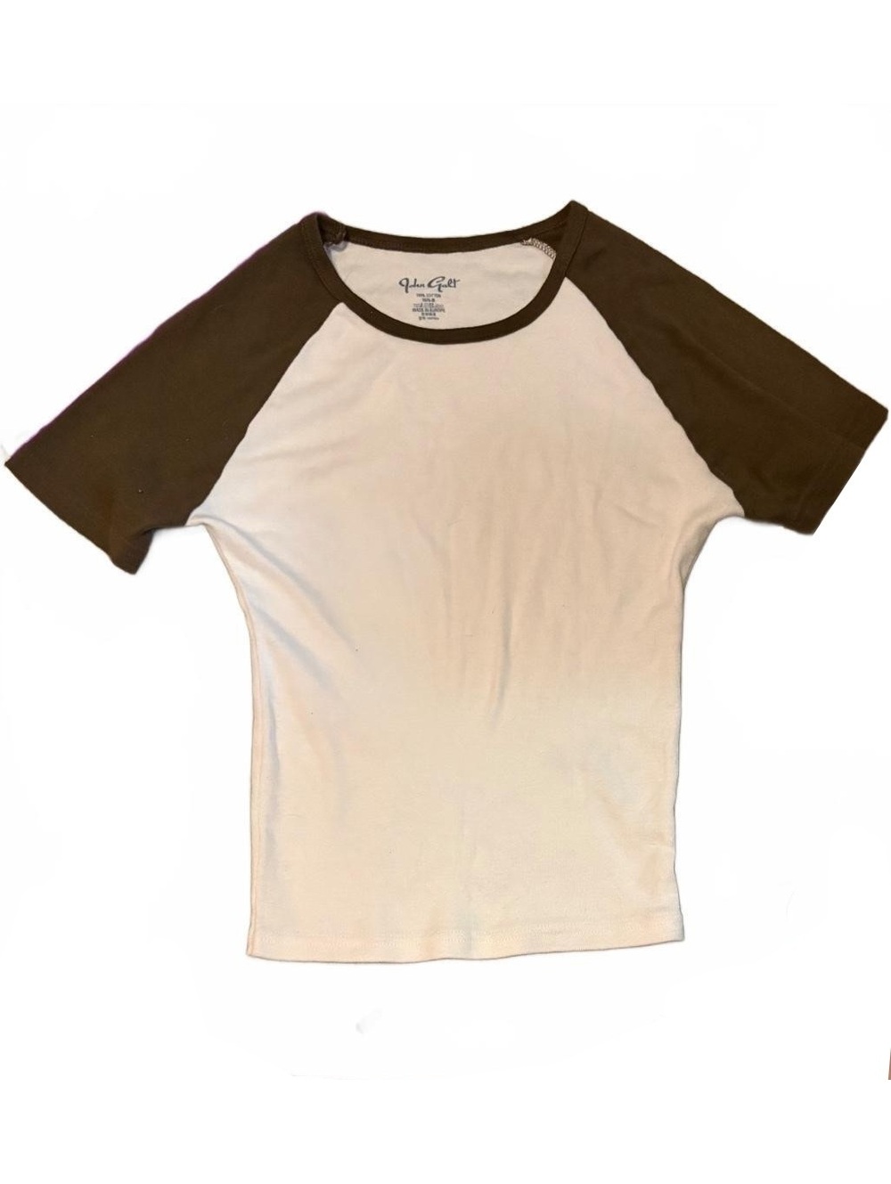 Brandy Melville John Galt 100% Cotton Baseball Baby Tee - XS